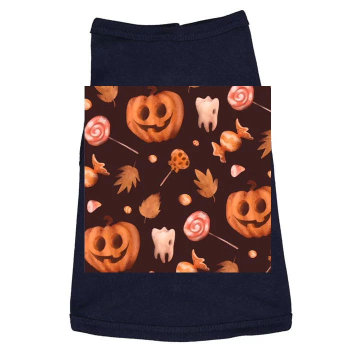 Creepy Halloween Pumpkin Candy Doggie Tank