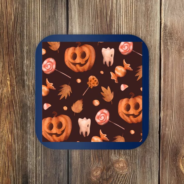 Creepy Halloween Pumpkin Candy Coaster