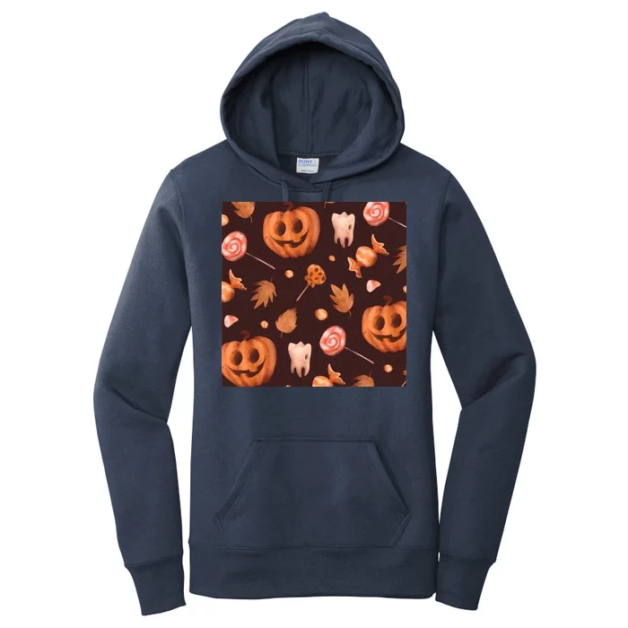 Creepy Halloween Pumpkin Candy Women's Pullover Hoodie