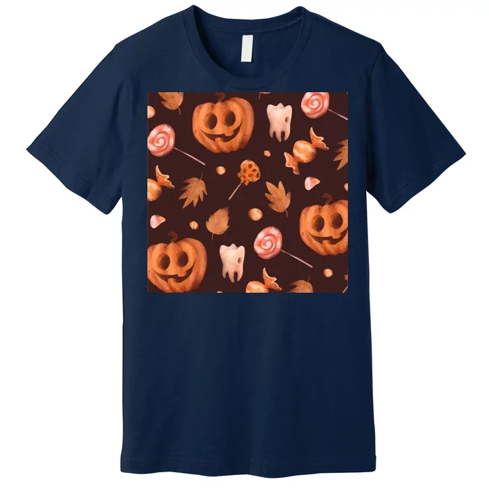 Creepy Halloween Pumpkin Candy Premium T-Shirt