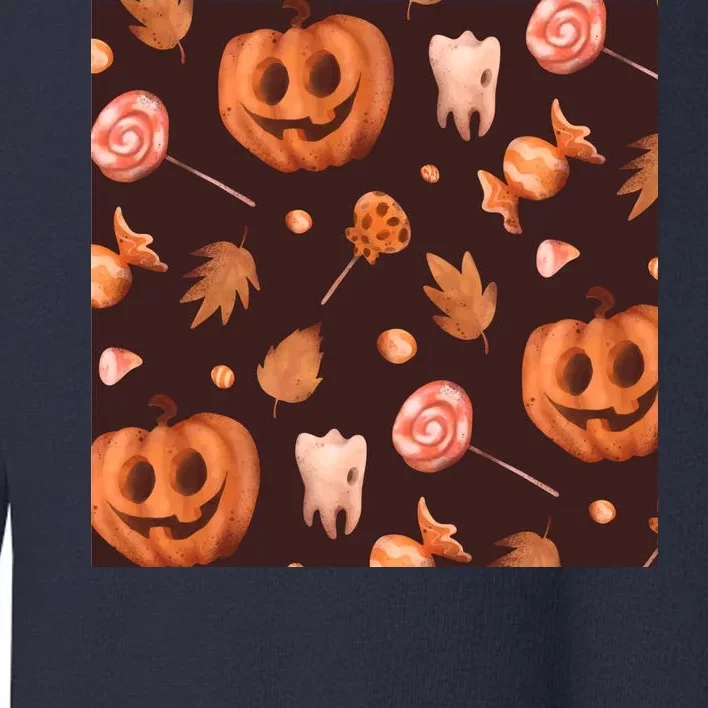 Creepy Halloween Pumpkin Candy Toddler Sweatshirt