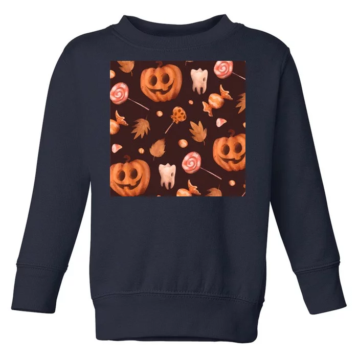 Creepy Halloween Pumpkin Candy Toddler Sweatshirt