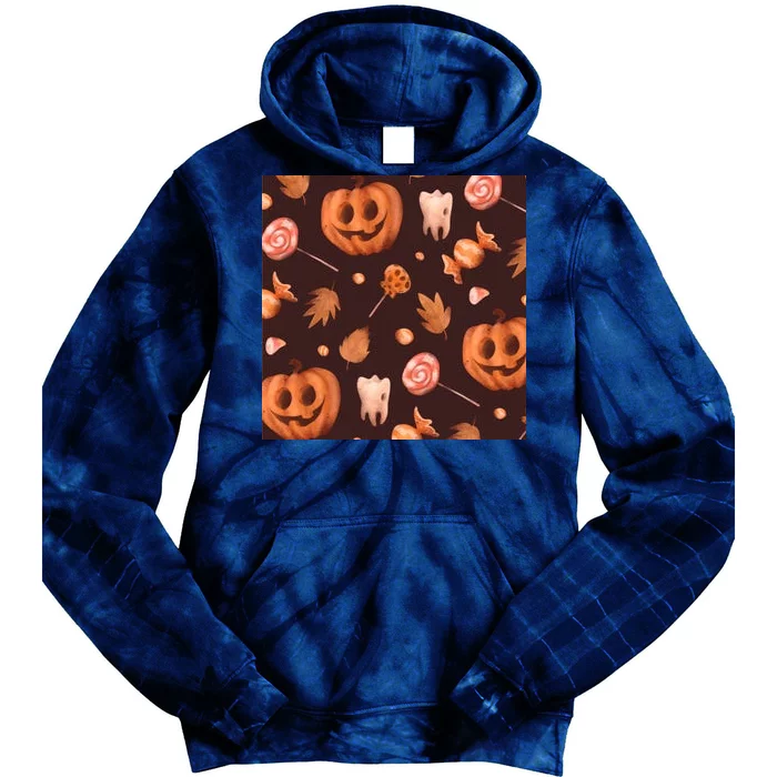 Creepy Halloween Pumpkin Candy Tie Dye Hoodie