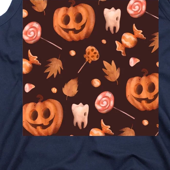 Creepy Halloween Pumpkin Candy Tank Top