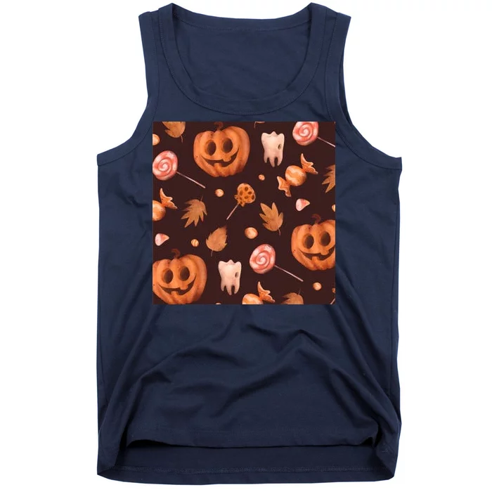 Creepy Halloween Pumpkin Candy Tank Top