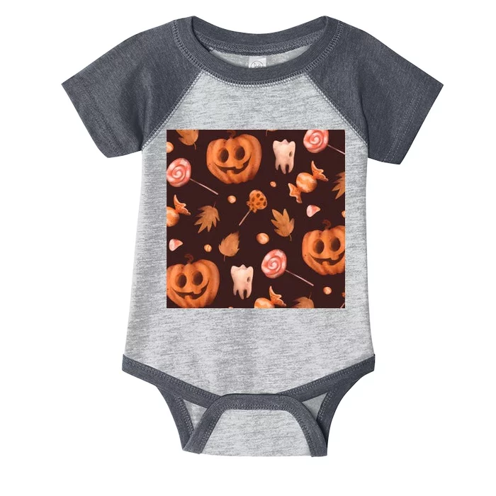 Creepy Halloween Pumpkin Candy Infant Baby Jersey Bodysuit