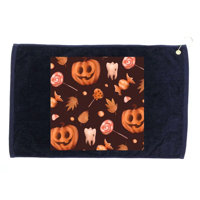 Creepy Halloween Pumpkin Candy Grommeted Golf Towel