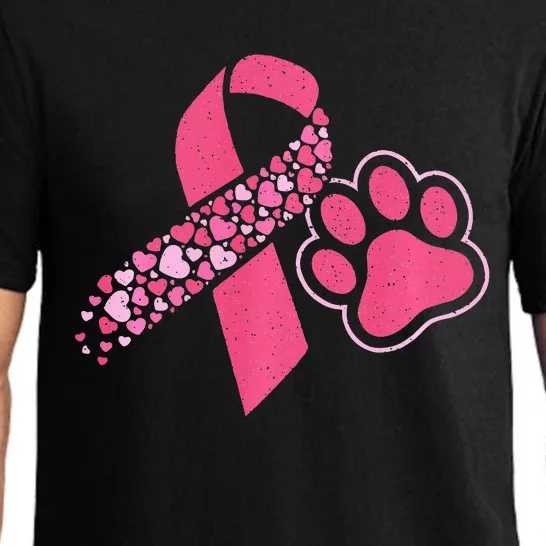 Cute Heart Pink Ribbon Breast Cancer Awareness Dog Lover Pajama Set