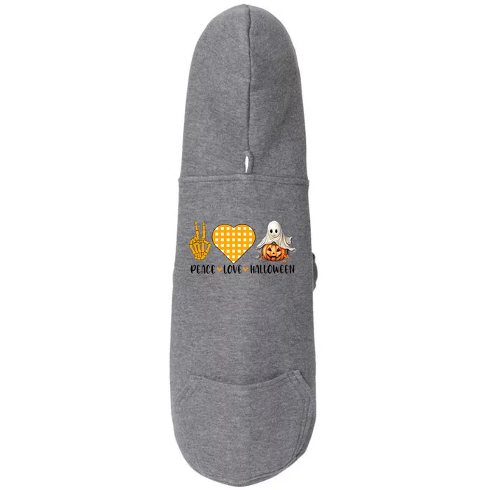 Cute Halloween Peace Love And Gnome Fall Gift Doggie 3-End Fleece Hoodie