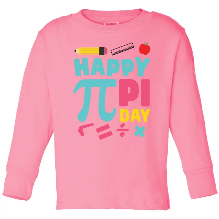 Cool Happy Pi Day Toddler Long Sleeve Shirt