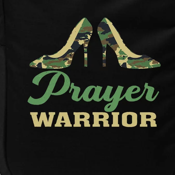 Camo Heels Prayer Warrior Faith God Jesus Christian Impact Tech Backpack