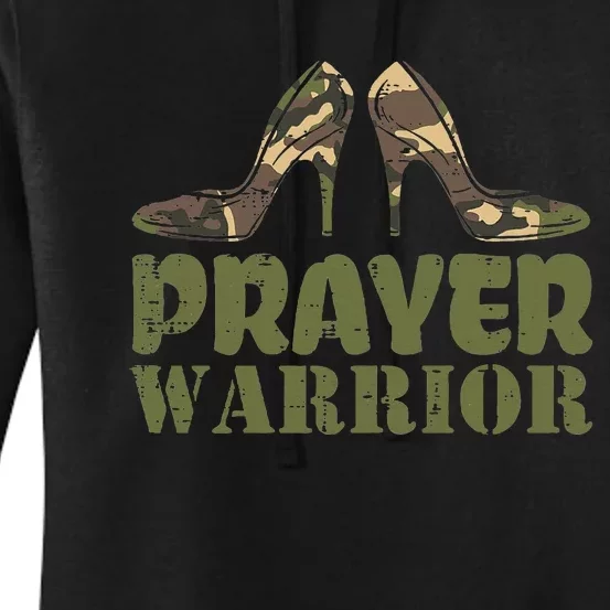 Camo Heels Prayer Warrior Faith God Jesus Christian Women's Pullover Hoodie