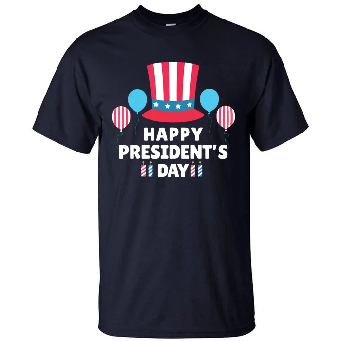 Cute Happy Presidents Day American Colors Patriots Gift Tall T-Shirt