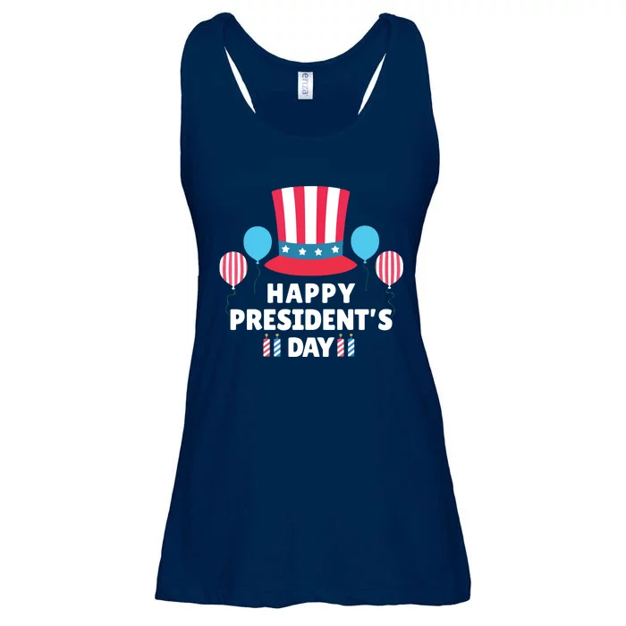 Cute Happy Presidents Day American Colors Patriots Gift Ladies Essential Flowy Tank