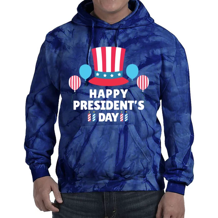 Cute Happy Presidents Day American Colors Patriots Gift Tie Dye Hoodie