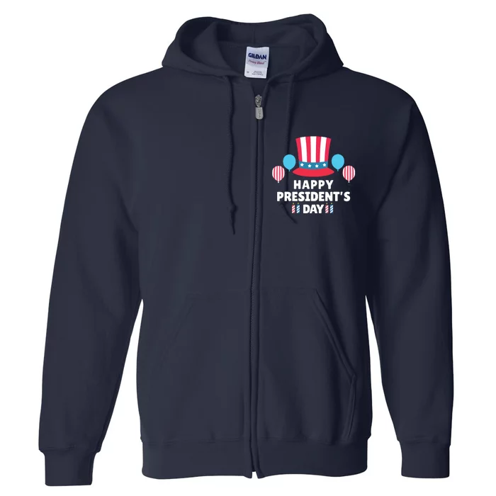 Cute Happy Presidents Day American Colors Patriots Gift Full Zip Hoodie