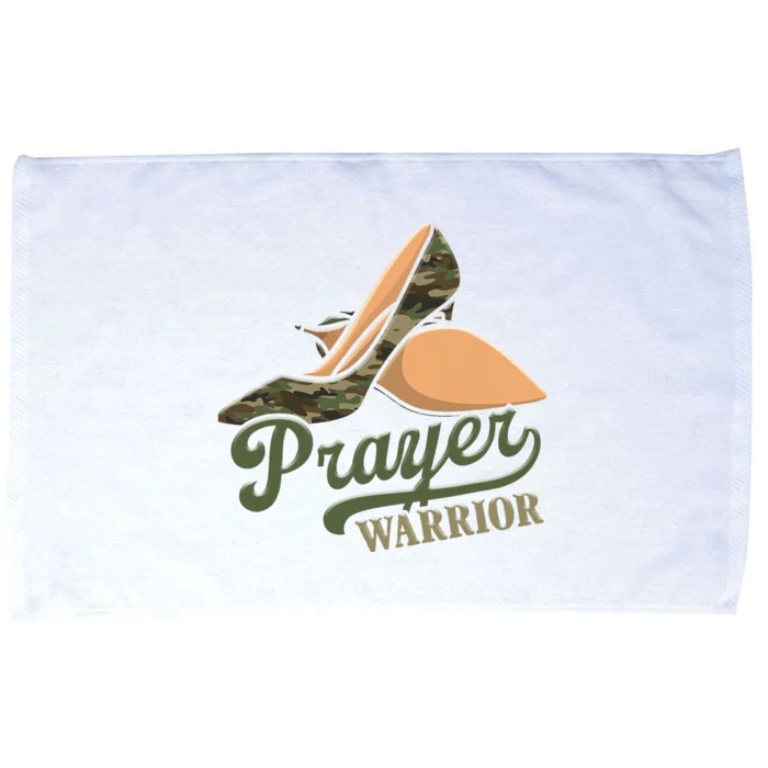 Camo Heels Prayer Warrior Faith God Jesus Christian Women Microfiber Hand Towel