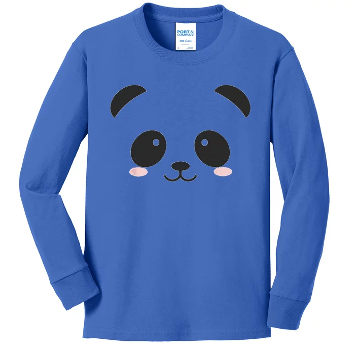 Cute Halloween Panda Bear Face Costume Gift Kids Long Sleeve Shirt