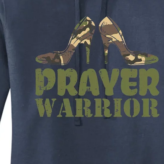 Camo Heels Prayer Warrior Faith God Jesus Christian Women's Pullover Hoodie