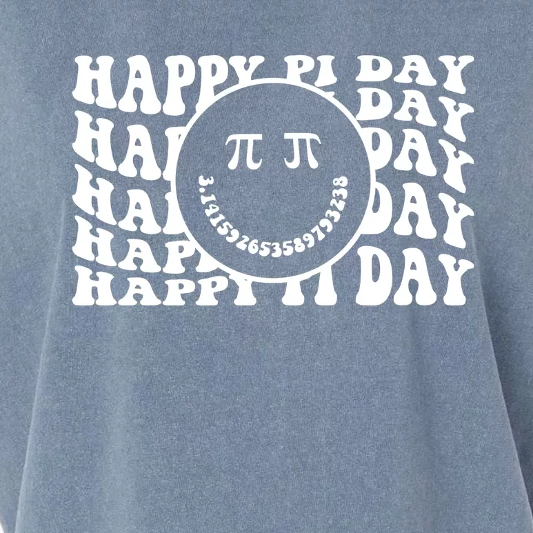 Cool Happy Pi Day Smiley Face Garment-Dyed Women's Muscle Tee