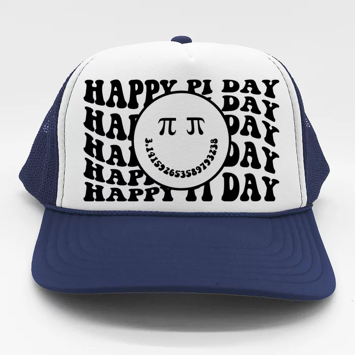 Cool Happy Pi Day Smiley Face Trucker Hat