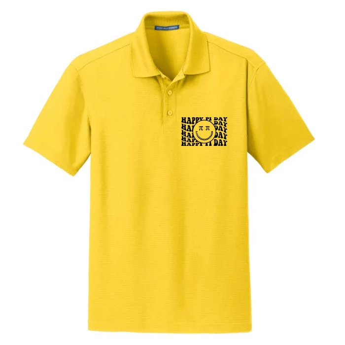 Cool Happy Pi Day Smiley Face Dry Zone Grid Performance Polo