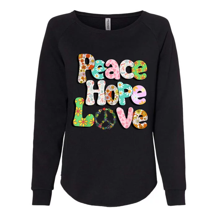 Colorful Halloween Peace Sign Love 60s 70s Hippie Costume Womens California Wash Sweatshirt