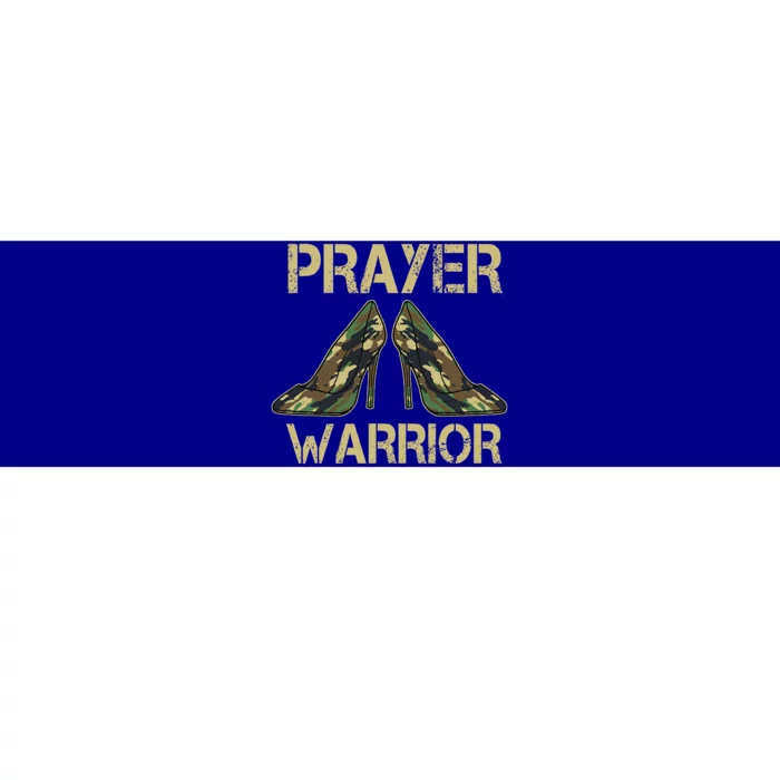 Camo Heels Prayer Warrior Faith God Jesus Christian Bumper Sticker