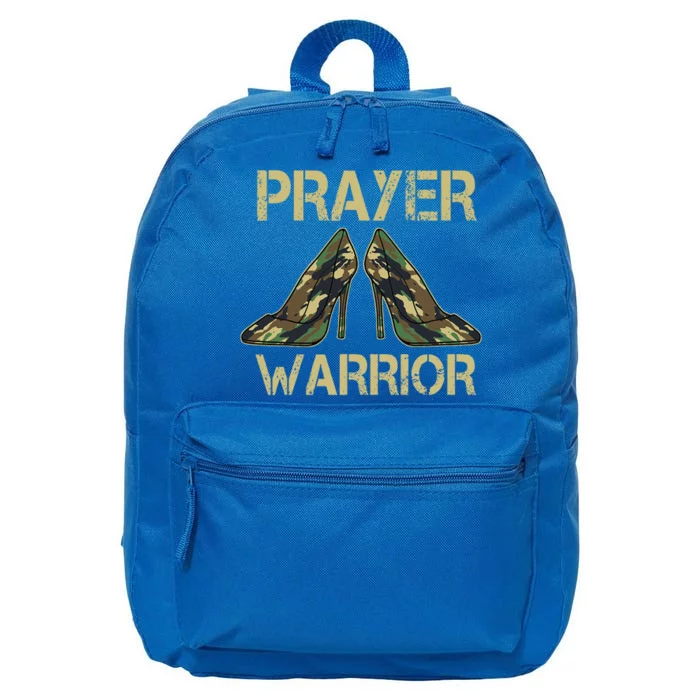 Camo Heels Prayer Warrior Faith God Jesus Christian 16 in Basic Backpack