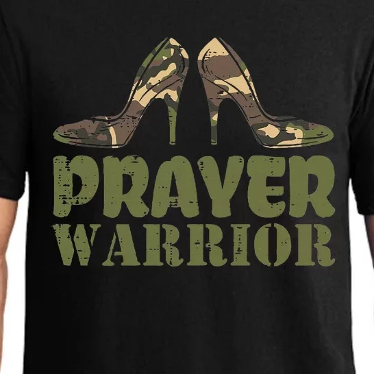 Camo Heels Prayer Warrior Faith God Jesus Christian Women Pajama Set