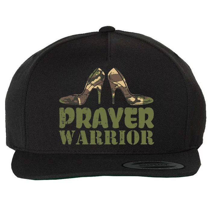 Camo Heels Prayer Warrior Faith God Jesus Christian Women Wool Snapback Cap