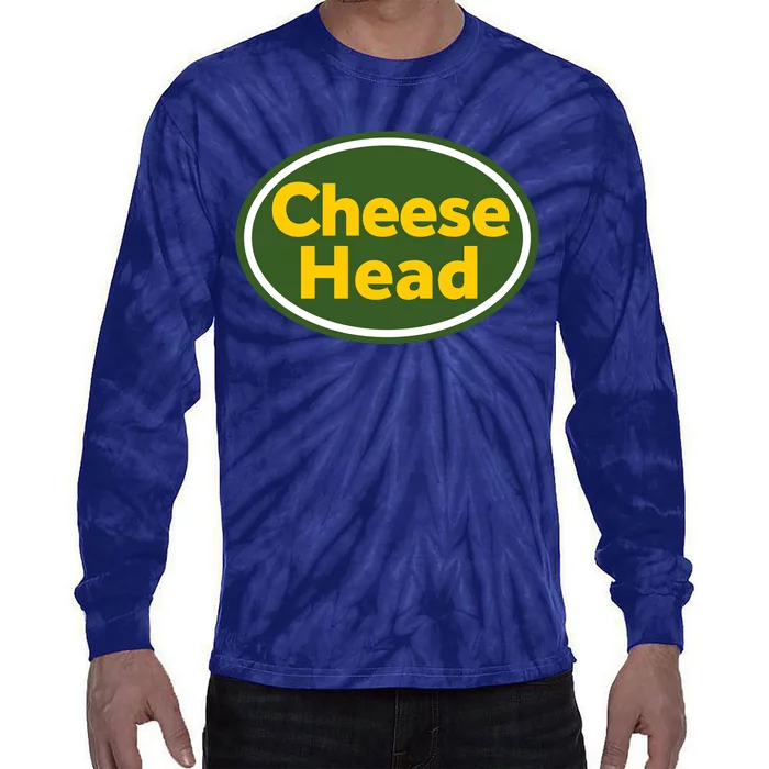 Cheese Head Packer Football Tie-Dye Long Sleeve Shirt