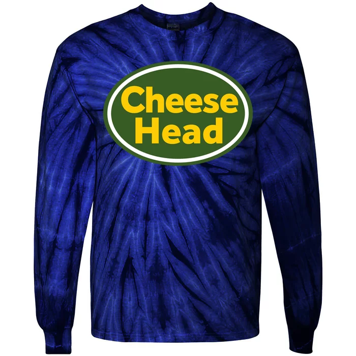 Cheese Head Packer Football Tie-Dye Long Sleeve Shirt