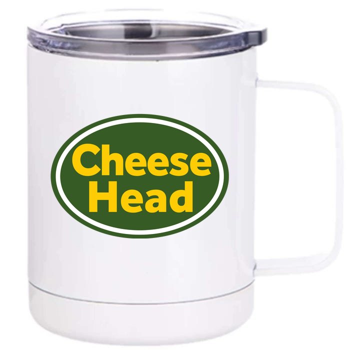 Cheese Head Packer Football Front & Back 12oz Stainless Steel Tumbler Cup