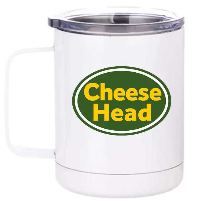 Cheese Head Packer Football Front & Back 12oz Stainless Steel Tumbler Cup