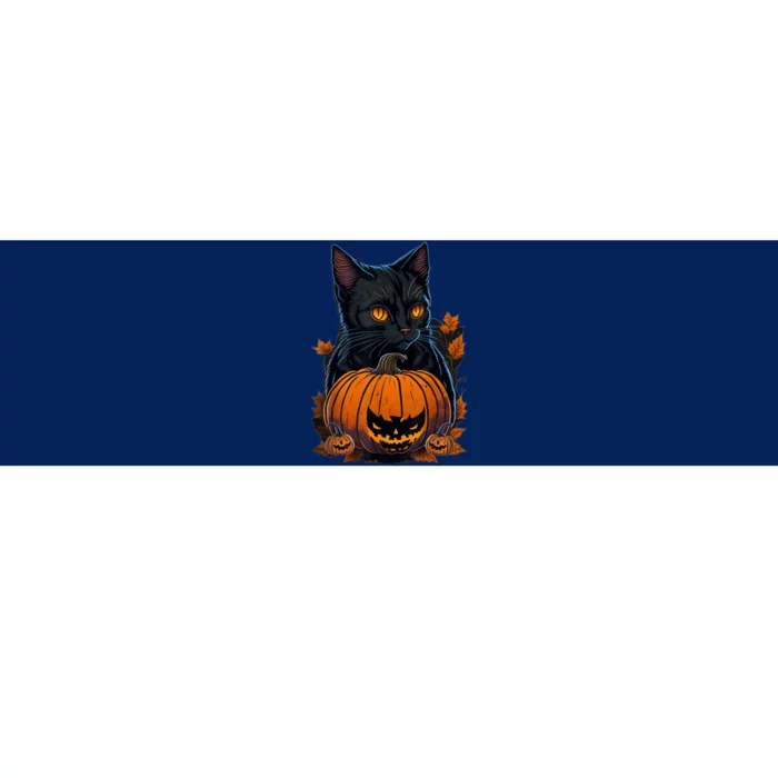 Cat Halloween Pumpkin Funny Cat Lover Costume Halloween Bumper Sticker