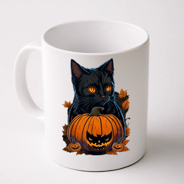 Cat Halloween Pumpkin Funny Cat Lover Costume Halloween Front & Back Coffee Mug