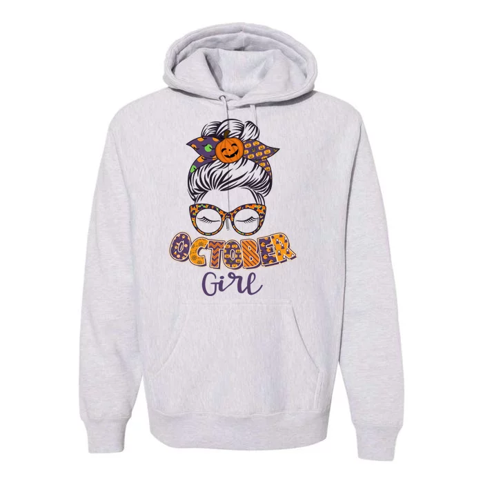 Cute Halloween Patterns October Girl Premium Hoodie