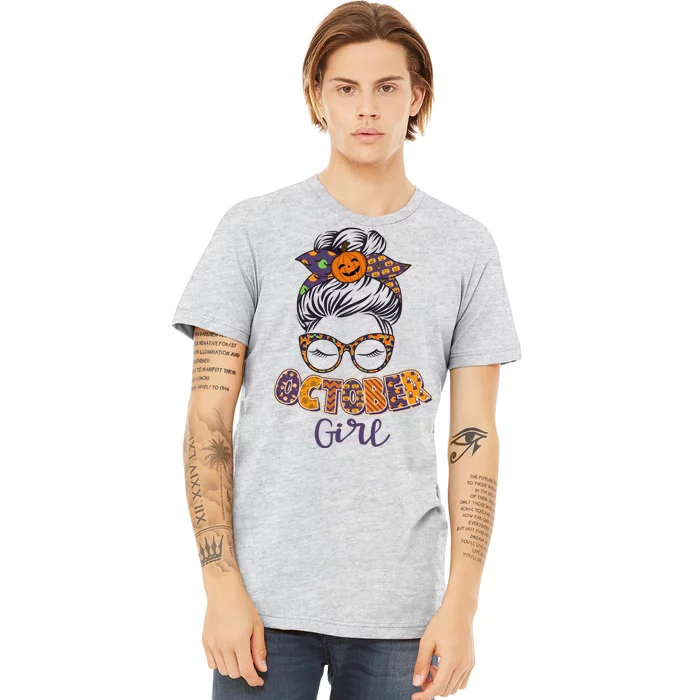 Cute Halloween Patterns October Girl Premium T-Shirt