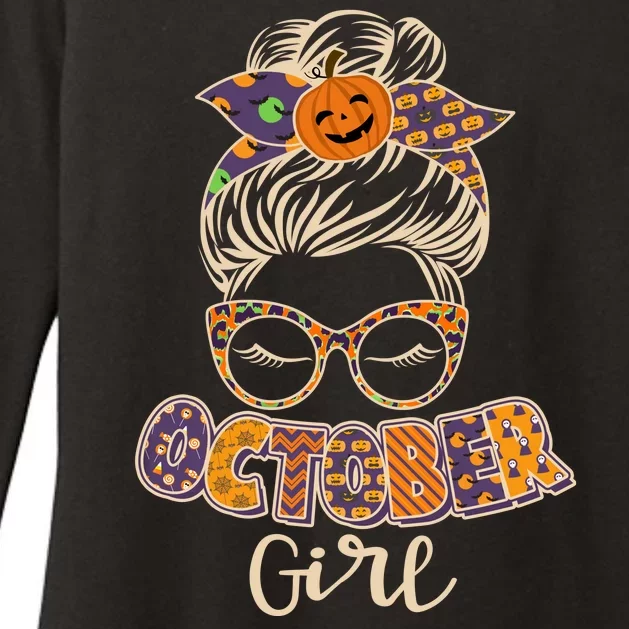 Cute Halloween Patterns October Girl Womens CVC Long Sleeve Shirt