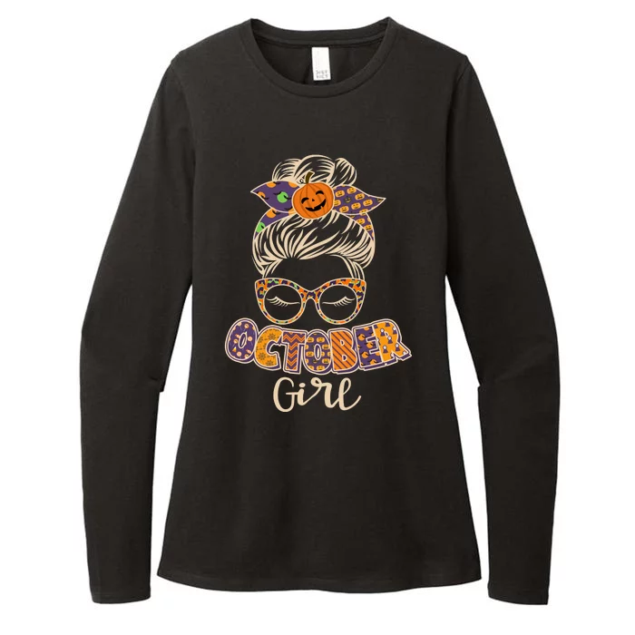 Cute Halloween Patterns October Girl Womens CVC Long Sleeve Shirt