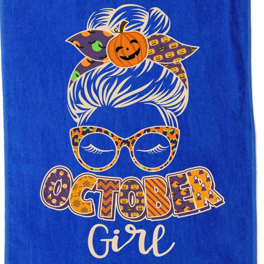 Cute Halloween Patterns October Girl Platinum Collection Golf Towel