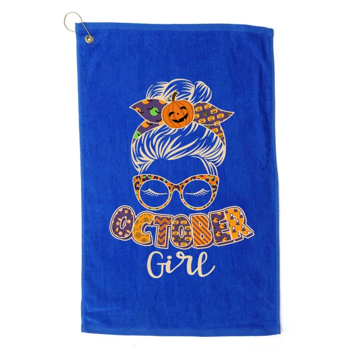 Cute Halloween Patterns October Girl Platinum Collection Golf Towel