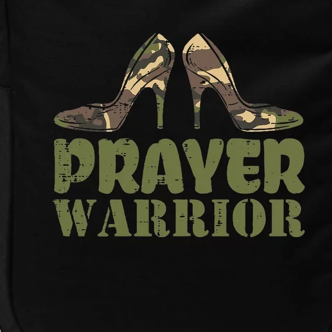 Camo Heels Prayer Warrior Faith God Jesus Christian Impact Tech Backpack