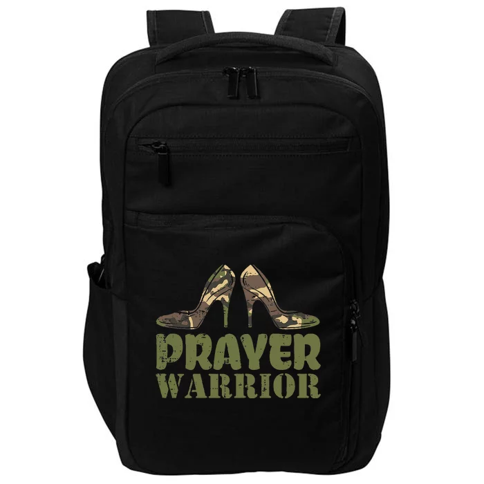 Camo Heels Prayer Warrior Faith God Jesus Christian Impact Tech Backpack