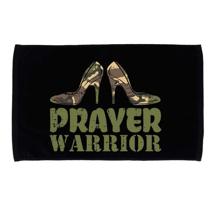 Camo Heels Prayer Warrior Faith God Jesus Christian Microfiber Hand Towel