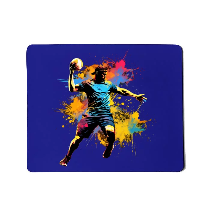 Colorful Handball Player On Handball Great Gift Mousepad