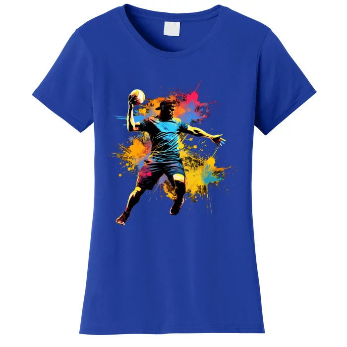 Colorful Handball Player On Handball Great Gift Women's T-Shirt