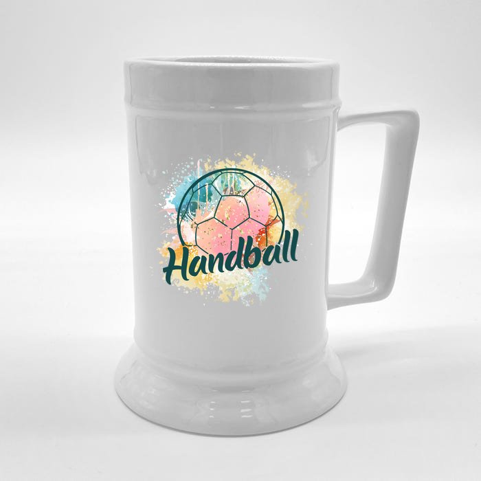 Colorful Handball Player Sport Ball Handball Gift Front & Back Beer Stein