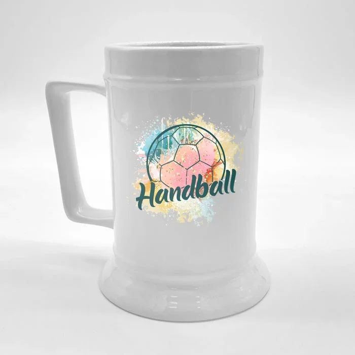 Colorful Handball Player Sport Ball Handball Gift Front & Back Beer Stein